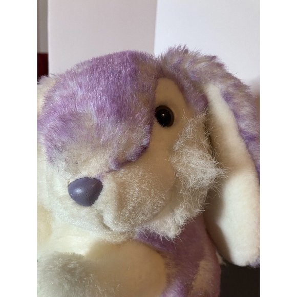 VTG T L Toys Frosted Lavender Easter Bunny Soft Plush Stuffed Leather Feet Nose - Picture 3 of 16